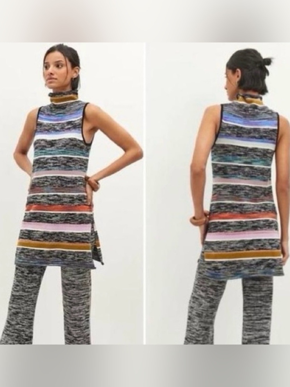 ANTHROPOLOGIE Space Dyed High Neck Sweater Multicolor pit to pit 18 (mix36)